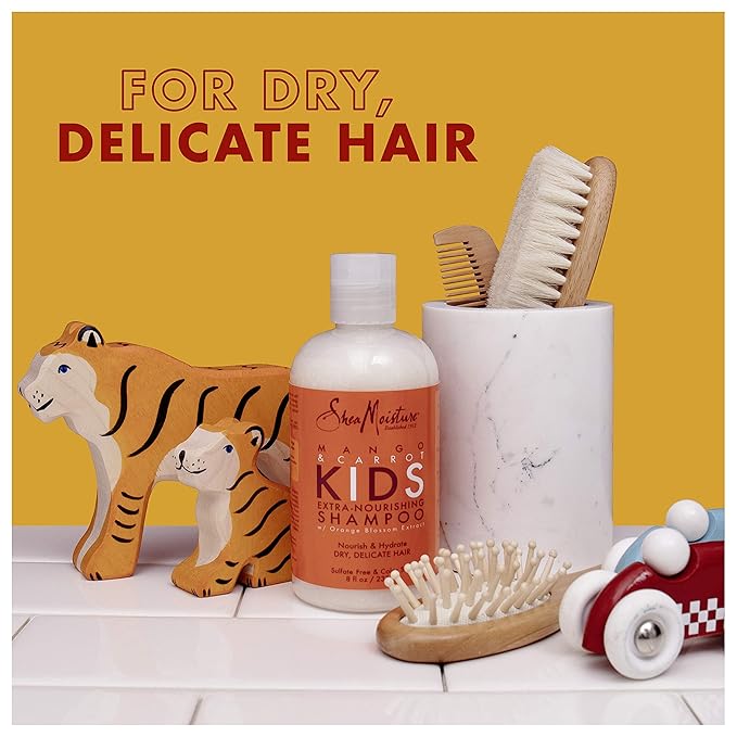 SheaMoisture Extra-Nourishing Shampoo hair care for Kids Mango Carrot with Shea Butter 8 oz