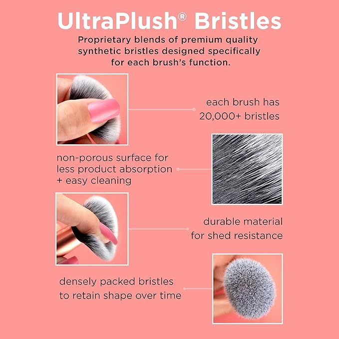 Real Techniques Extra Big Stippling Brush, Large Makeup Brush for Liquid & Cream Foundation, BB/CC Cream, Skin Tints, XL Oversized Brush, Cruelty-Free, Synthetic Bristles, 1 Count