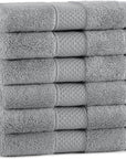 Aston & Arden Egyptian Wash Cloths - Pack of 6 - Oversized Ultra Soft Thick & Absorbent, 100% Ringspun Egyptian Cotton Bathroom Towel for Spa, Hotel, 600 GSM, 13 x 13 in, Dark Grey