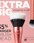 Real Techniques Extra Big Stippling Brush, Large Makeup Brush for Liquid & Cream Foundation, BB/CC Cream, Skin Tints, XL Oversized Brush, Cruelty-Free, Synthetic Bristles, 1 Count