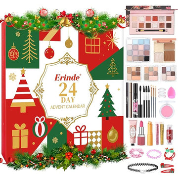 Erinde Makeup Advent Calendar 2025, 24 Days Christmas Gift Makeup Set for Teen Girls & Women, 2025 Xmas Holiday Countdown Calendar Beauty & Cosmetics Holiday Surprise Make Up Gift Kits for Women