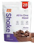 310 Nutrition All-In-One Meal Replacement Shake Powder - Plant-Based Protein Smoothie Blend w/High Fiber, Probiotics & Adaptogens - Low Carb, Vegan, Keto & Paleo Friendly - Mocha - 28 Srv