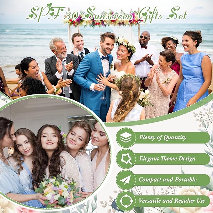 72 Pcs Mini Sunscreen Bulk for Summer Party Wedding SPF 30 Water Resistant Sunscreen Lotion Bulk 1oz Travel Size for Thank You Gifts Summer Party Wedding Supplies(Eucalyptus)