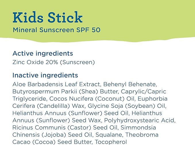 BLUE LIZARD Mineral Sunscreen Stick with Zinc Oxide SPF 50+ Water Resistant UVA/UVB Protection Easy to Apply Fragrance Free, Kids, Unscented, 0.5 oz