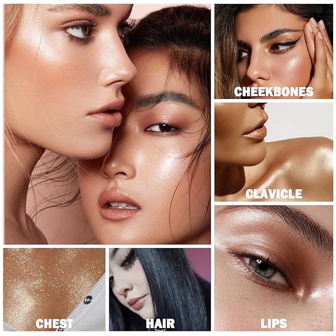 3PCS Polvo De Hadas Body Shimmer Glitter Highlighter