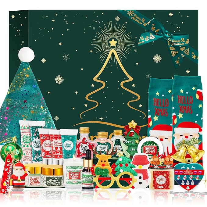 Advent Calendar 2025 – Skincare Gift Set for Women, 24 Day Christmas Gifts, Holiday Beauty Gift Box, Spa Gift Basket for Mom & Teen Girls