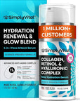SimplyVital Collagen, Retinol & Hyaluronic Acid Serum - Anti-Aging Moisturizer for Face, Neck & Décolleté - Made in USA, Deep Moisturizing Skin Care Complex - Hydrating Facial Serum for Women, 1 fl.oz