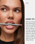 Wonderskin Lip Liner Pencil - 360 Contour Lipliner, Long Lasting, Sharpenable, Waterproof and Transfer-Proof Nude Lip Liner Pencil (Ruby)