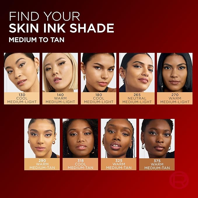 L'Oreal Paris Infallible Skin Ink 2-in-1 Foundation Concealer Hybrid Face Makeup, up to 48HR Transfer-Resistant with Buildable Light to Full Coverage, 140 Medium Warm