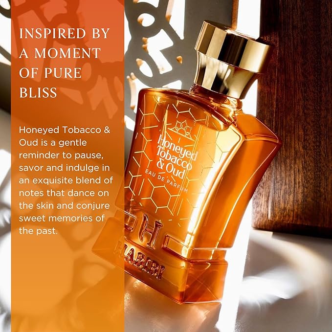 H HABIBI Honeyed Tobacco & Oud Perfume for Men – 2.5 oz (75ML) Long Lasting Arabian Cologne, Sensual Amber Woody Men Perfume, Luxury Fragrance Gift for Special Occasions