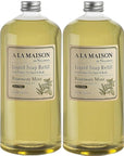 A LA MAISON French Liquid Hand Soap Refill, Rosemary Mint - Natural Hand Wash Made with Essential Oils - Biodegradable, Plant-Based, Vegan, Cruelty-Free, Alcohol & Paraben Free (33.8 oz, 2 Pack)