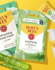Burt's Bees Gentle Skin Care To-Go Set, Includes Cleanser, Towelettes, Lotion and Sheet Mask, Travel Size Facial Skin Care Products for Sensitive Skin, Natural Origin, 1 Gift Set