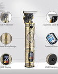 Soonsell Professional Hair Clippers for Men Cordless， Mens Clippers and Grooming Set，Electric Shavers, Clippers and T-Blade Trimmers Set，Hair Cutting Kit LCD Display（Bronze