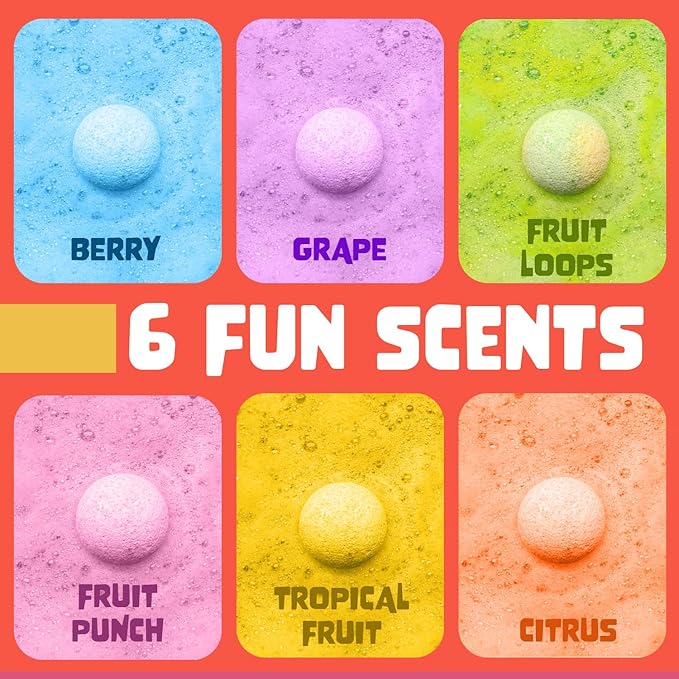Superhero Boys Bath Bombs with Surprise Hero Toys Inside (12 Pack) - Large Bubble Bomb, Fruity Scents, Relaxing Aromas - Ideal Birthday Gift for Kids by Two Sisters