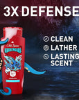 Old Spice Cleansing Body Wash for Men, 3X Defense, 24/7 Shower Fresh with Lasting Scent, 2-in-1 Body & Face Wash, Krakengard with Deep Ocean Scent, 24 oz (Pack of 4)
