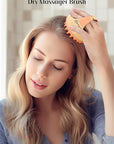 HEETA Scalp Massager with Soft Silicone Bristles for Hair Growth, Dandruff Removal, and Relaxation - Shampoo Brush for Wet or Dry Hair (Coral Pink & Orange)