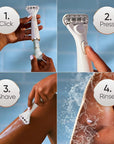 Gillette Venus Radiant Skin Moisturizing Women’s Razor For Dry And Sensitive Skin With Olay Moisturizer Dispenser, 1 Serum, And 1 Razor Blade Refill
