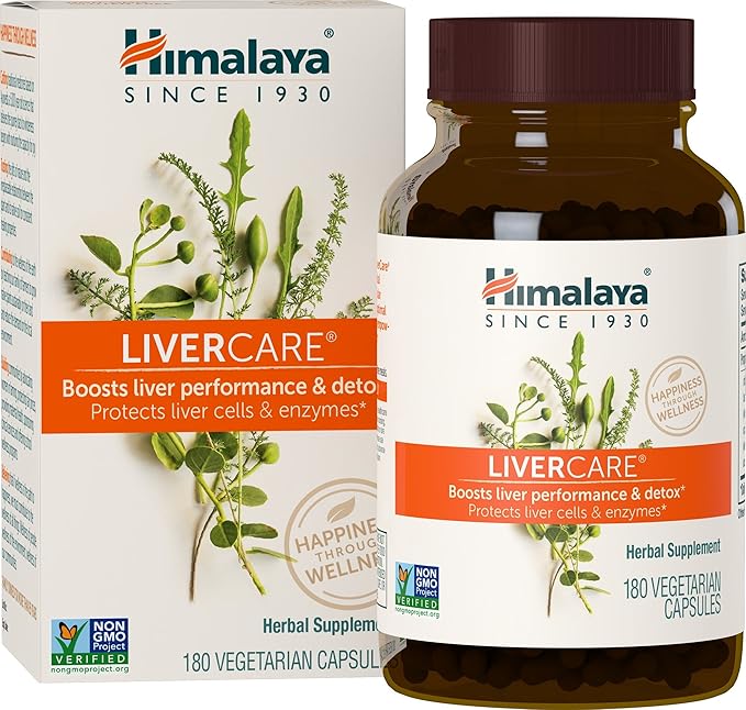 Himalaya LiverCare for Total Liver Support, Cleanse and Detox, Protects Cells & Enzymes, 375 mg, 180 Capsules, 90 Day Supply
