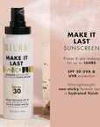 Milani Sunscreen Setting Spray + Primer, Make It Last Sunscreen for Face- SPF 30 UVA & UVB Protection Antioxidant Rich Formula for Broad Spectrum Protection, Prime + Set + Protect, 2.02Fl. Oz - 2 Pack