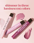 Burt's Bees Lip Shimmer Pink Collection, Tinted Lip Balm Stick, Moisturizing for All Day Hydration with Natural Glowy Pigmented Finish & Buildable Color, 3 Shades; Value Pack, 3 Tubes x 0.09 Oz
