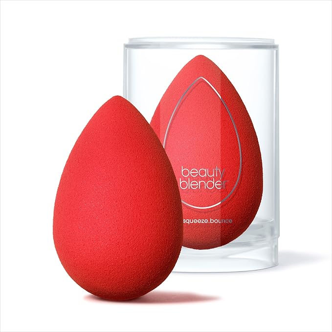 Beautyblender® | Ruby Beauty Blender Makeup Sponge, Super-Soft Foam Easily Blends Foundations, Powders & Creams, Made in USA, Reusable, Washable, Streak Free Application, Vegan, Cruelty Free