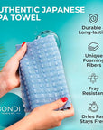 BONDI Exfoliating Washcloth for Smooth Skin - Extra Long - Perfect for Back Scrubbing - Made in Japan