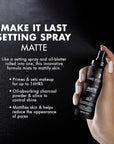 Milani Setting Spray + Primer, Make It Last Original - Natural Finish with Niacinamide for Hydration & Make It Last Matte- Oil Absorbing Charcoal Formula to Control Shine - 2 Pack
