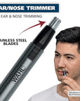 Wahl Micro Groomsman Battery Personal Trimmer for Hygienic Grooming with Rinseable, Interchangeable Heads for Eyebrows, Neckline, Nose, Ears, & Other Detailing - 05640-600