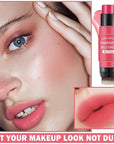 Cream Blush Stick with Brush, Waterproof, Long Lasting, Skin Tones