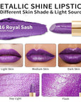 Oulac Purple Lipstick for Women with Metallic 3D Shine, Lightweight Hydrating Formula, High-Impact Lip Color, Vegan Beauty, Full Coverage Lip Makeup, Royal Sash (16)