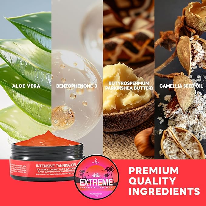 Shine Brown Tanning Gel Tan Accelerator Gel Intensive Tanning Oil for Outdoor Sun & Tanning Beds (watermelon)