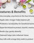 One With Nature Feminine Cleansing Bar, Petal Fresh, Probiotics, Apple Cider Vinegar, Omega Fatty Acids, Oatmeal, Pure, Gentle Cleansing Bar for Sensitive Skin, Face, Body, 3.5 Oz (Pack of 3)