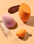 Real Techniques Ultimate Makeup Sponge Trio, Makeup Blending Sponges, For Liquid, Cream, & Powder Products, Powder & Foundation Sponges, Mini Makeup Sponge, Latex-Free Foam, Travel-Friendly, 3 Count