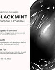 Odacité Facial Cleanser with Foam - Black Mint Activated Charcoal & Rhassoul Clay Glow Recipe - Facial Moisturizer with Deep Cleanse for Gentle Face Wash to Remove Dirt & Oil, 3.38 fl. oz.