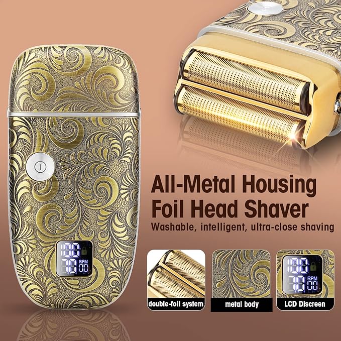 Suttik Foil Shavers for Men Electric Razor, Clippers and Trimmer for Men with LED Display, Waterproof