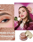 Oulac Warm Peach Glitter Cream Eyeshadow also as Highlighter, Large Capacity with Moisturizing Smooth Formula. Highly Pigmented Shimmer Eye Makeup.Waterproof,6g (08)