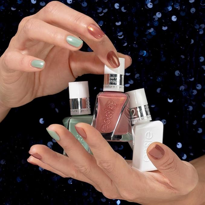 essie gel couture, Long-Lasting Nail Polish, Vegan, Be Dazzled, Green, Bling It, 0.46 fl oz