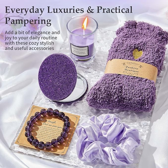 Advent Calendar 2025 Adult Women -24 Days of Christmas Advent Calendar for Mom, Wife, Girlfriend, Sister, Her - Lavender Spa Gifts Basket Set Includes Coffee Mugs, Scented Candle, Bath Salt, Soap