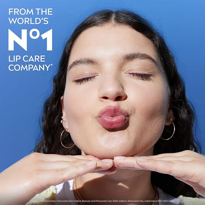 NIVEA Cherry Lip Care, Tinted Lip Balm Pack with Shea Butter, Nourishing Oils and Vitamin C & E, 3-in-1 Moisture, Repair and Color, 0.17 Oz Stick, Pack of 4