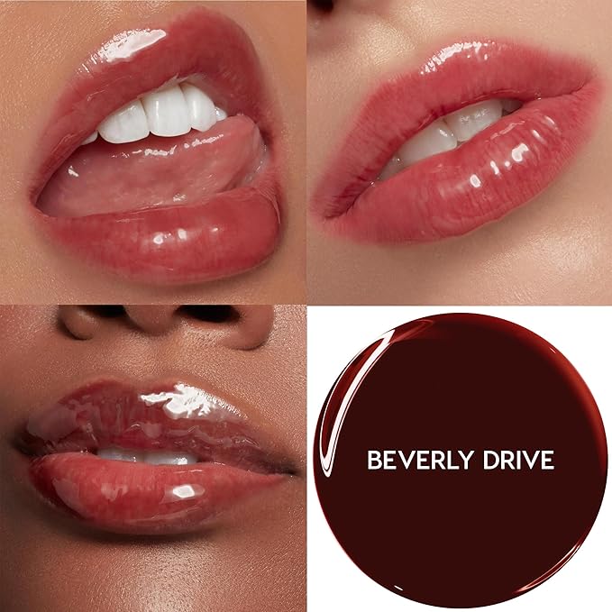 ColourPop So Juicy Plumping Glossy Lip Oil - Hydrating & Plumping Lip Oil with a Sheer Wash of Non-Sticky Color - Infused with Peptides, Ceramides & Ginger - Beverly Drive (0.29)