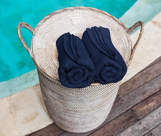Utopia Towels 12 Pack Cotton Washcloths Set, 100% Ring Spun Cotton, Premium Flannel Face Cloths, Highly Absorbent and Soft Feel Fingertip Towels, Navy