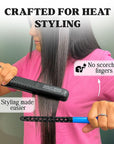 Herstyler Hair Straightening Comb - Straightener Comb for Flat Iron - Makes Styling Easy - Get Straight Hair in Minutes (Blue)