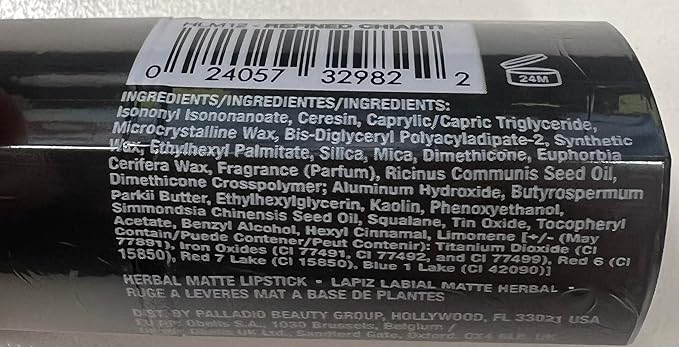 Palladio Herbal Matte Lipstick, Creamy and Full Coverage Long Lasting Matte Lipstick, Chianti