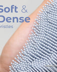 MainBasics Silicone Body Scrubber – Dual-Sided Shower & Scalp Scrubber, Gentle Silicone Loofah Alternative for Deep Clean (Frosted Sky, Scalp)