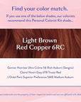 eSalon Permanent Hair Color & Hair Dye Complete Kit - Personal Colorist Kit for Up To 100% Gray Coverage for All Hair Types - Professional-Grade Ammonia-Free Hair Dye (Light Brown Red Copper 6RC)