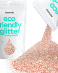 Hemway Eco Friendly Biodegradable Glitter 100g / 3.5oz Bio Cosmetic Safe Sparkle Vegan for Face, Eyeshadow, Body, Hair, Nail and Festival Makeup, Craft - 1/64" 0.015" 0.4mm - Rose Gold
