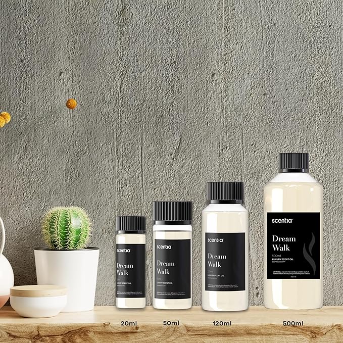 Scentia Hotel Diffuser Oil Inspired by The 5-Star Hotel Scent - 50 ml 1.69 fl oz - Fragrance Oil Blend White Tea, Cedarwood & Amber Notes for Aromatherapy Diffusers - Dream Walk, Thanksgiving Gift