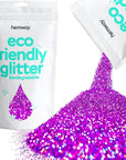 Hemway Eco Friendly Biodegradable Glitter 100g / 3.5oz Bio Cosmetic Safe Sparkle Vegan For Face, Eyeshadow, Body, Hair, Nail And Festival Makeup, Craft - Fine (1/64" 0.015" 0.4mm) - Purple Holographic