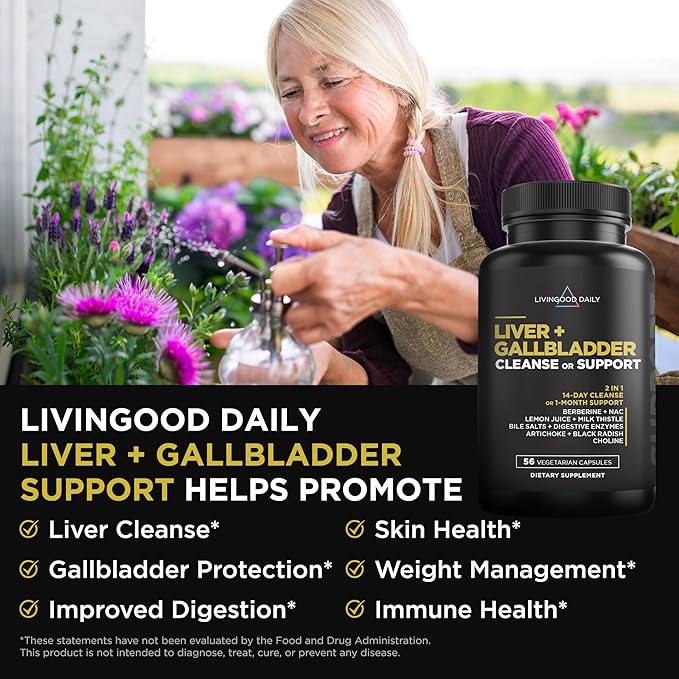 Livingood Daily Intestinal Cleanse, para & Candi Cleanser or Support (56 Vegetarian Capsules) - Support Heart, Skin, & Gut Health - Non-GMO, Gluten-Free, & Vegan