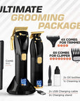 Fagaci Professional Hair Clippers for Men Set Turbo Power with Precise Cutting, Barber Clippers for Hair Cutting, Cordless Hair Clippers and Trimmers Set, Maquina de Cortar Cabello, Haircut Barber Kit